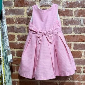 Janie and Jack Pink Striped Dress with Bow